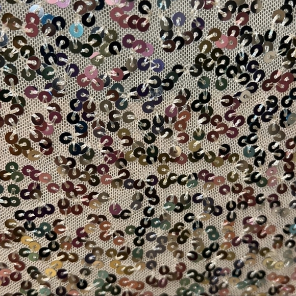 ZARA Puff Sleeve Tulle Sequin Crop Top Pearly Women's Sz Large Holiday Y2K Party - Picture 8 of 15